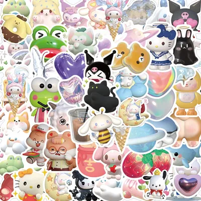 10/30/50/100 stücke Sanrio niedlichen Cartoon Hallo Kitty meine Melodie Aufkleber Aufkleber Telefon Kühlschrank Auto Laptop Dekoration Aufkleber Kinderspiel zeug Image