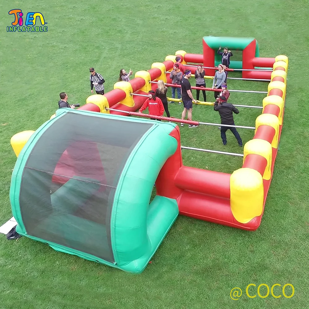 12x6m kommerzielles riesiges aufblasbares Sportspiel für Erwachsene, aufblasbares menschliches Tischfußball-Fußballplatz für Kinder zu verkaufen Image