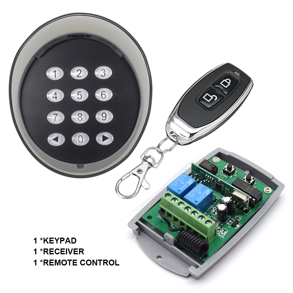 433,92 mhz 2CH Drahtlose Fernbedienung Tastatur Passwort Schalter Kit Für Tor Tür Access Control 433 MHz Universal Garage Tür tor Öffner