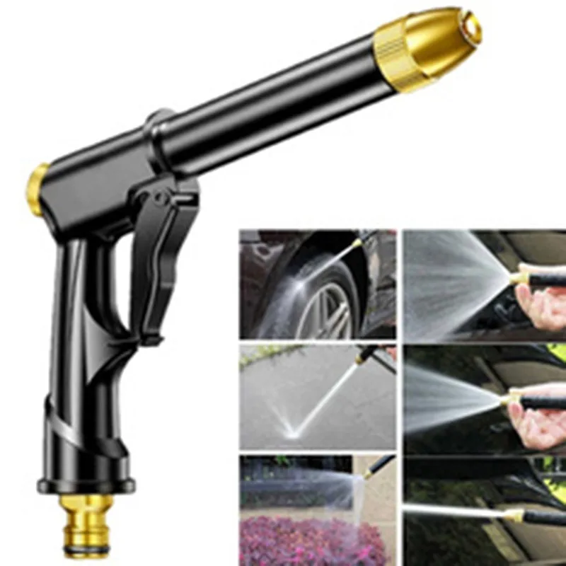 Tragbare Hochdruck wasser pistole zur Reinigung der Auto waschmaschine Wassers prinkler Aluminium Auto wasch spritze Image