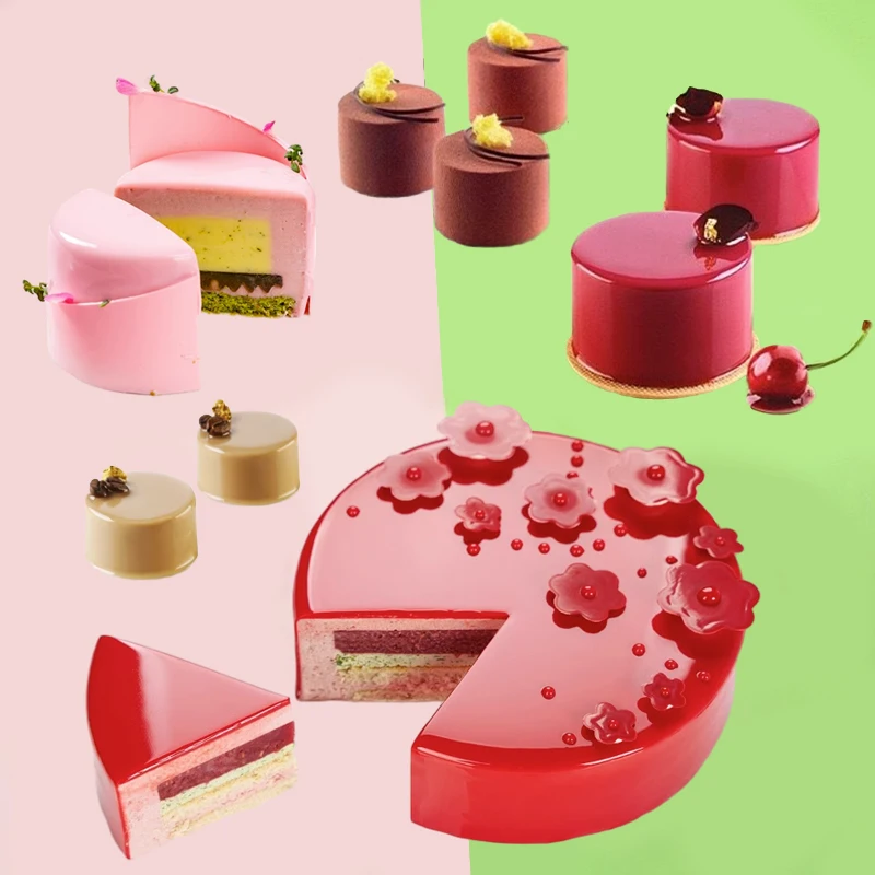 Zylindrische Form Französisch Mousse Formen Lebensmittel qualität Silikon Kuchen formen Dessert Back geschirr Kuchen Backwerk zeuge Küche Back utensilien Image