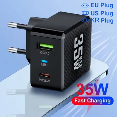 35w gan usb typ c ladegerät tablet schnell ladegerät qc 3,0 pd 3,0 ladegerät für iphone 15 xiaomi poco f5 laptop ladegerät