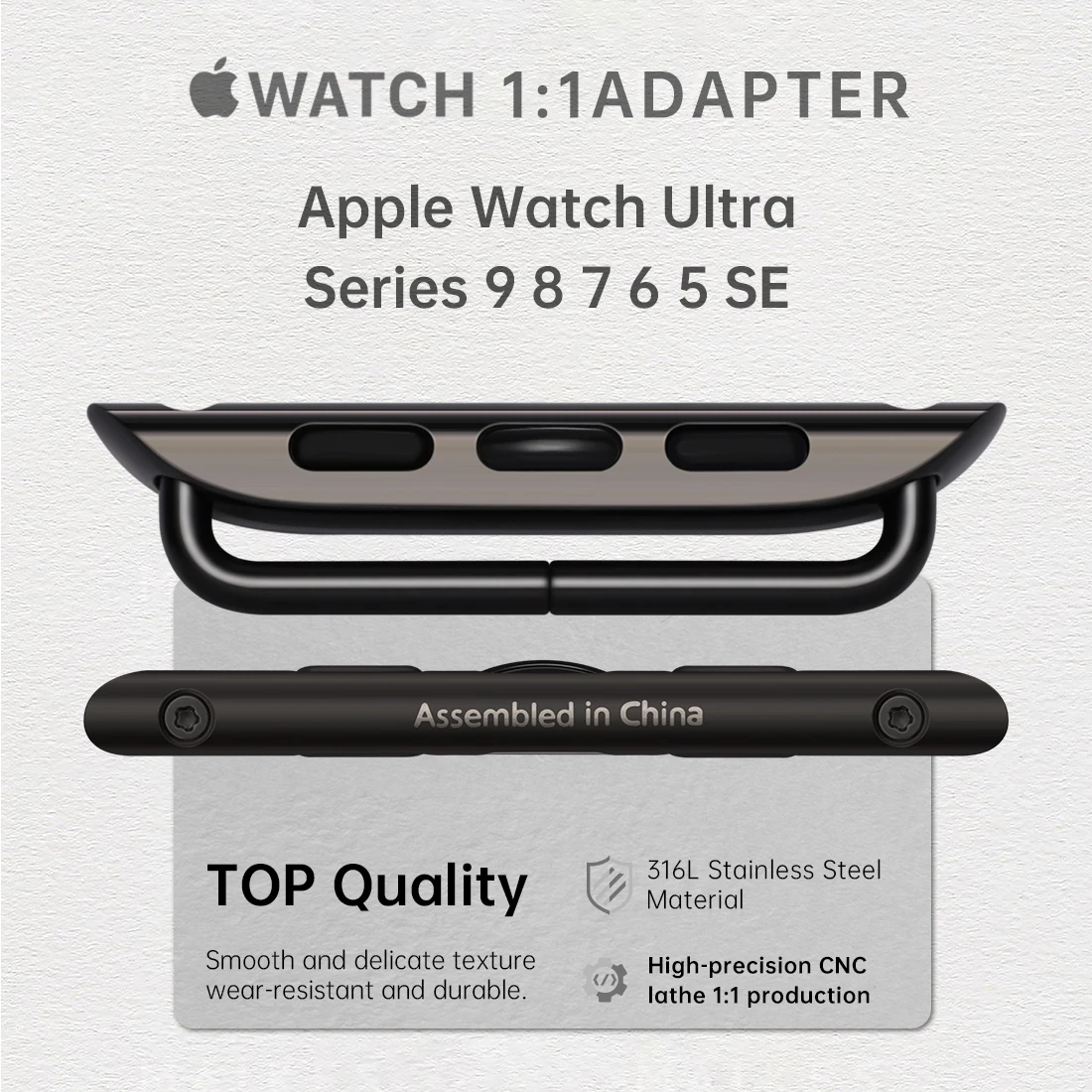 Original Top-Qualität, 2 stücke Apple Watch Ultra-Band-Adapter, für 49mm 45mm 44mm 41mm Apple Watch Armband Edelstahl-Stecker Image