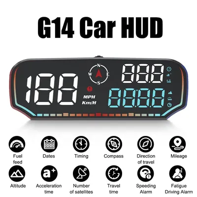 Auto Head-up-Display Beidou GPS mit mehreren Alarm funktionen Höhe Datum Tachometer G14 Hud Image