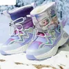 Disney Girl Lisa Prinzessin gefrorene Schneeschuhe kalt warm Winter Kinder Leder Fell integrierte Baumwoll schuhe Stiefeletten Größe 27-