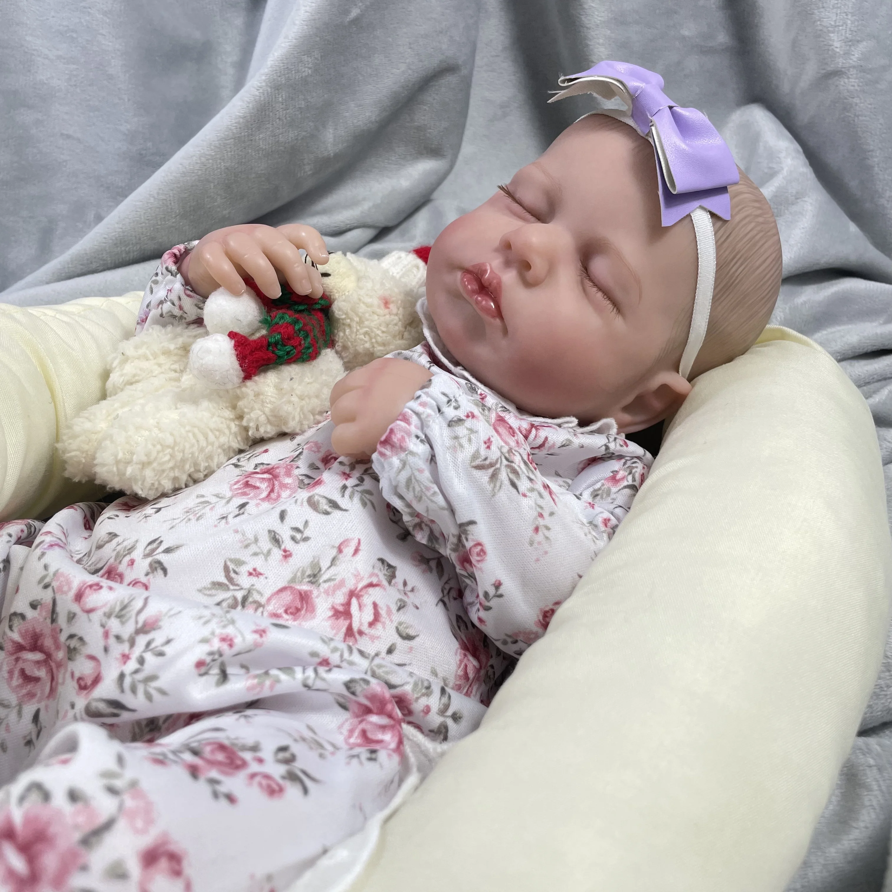 Mrb 50cm fertig loulou wieder geborene Puppen lebensechte Silikon Vinyl Neugeborene 3d Haut sichtbare Adern DIY Spielzeug Weihnachts geschenk für Mädchen Image