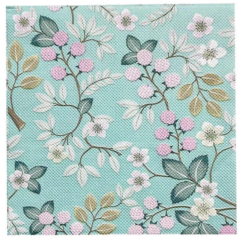20 stücke/pac 33*33cm neue bunt bedruckte Servietten Blumen Urlaub Party Dekoration Papier Tischs ets DIY Platte Knochen Bart Papier Image