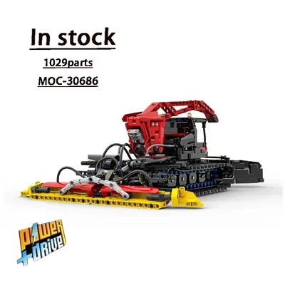 MOC-30686 Elektrischer Bulldozer mit Windenmontage, Spleißen von Bausteinen, Modell 1029 Teile, Image