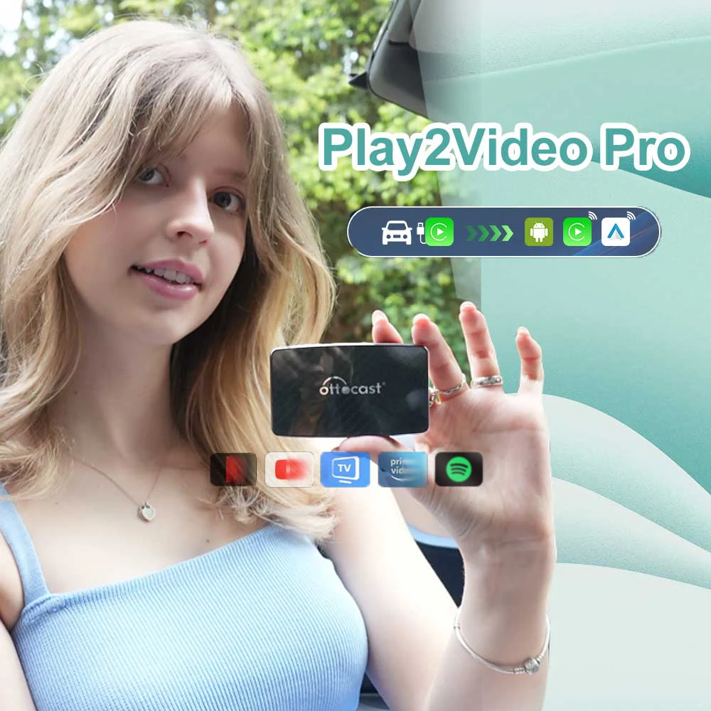 Play2Video Pro Wireless CarPlay Android Auto Adapter Eingebaute Video App TV Box Auto Zubehör Für OEM kabelgebundene CarPlay Auto Spielen Image