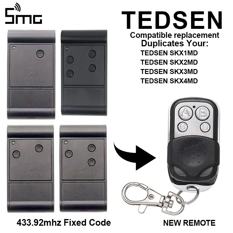 Tedsen skx1md skx2md skx3md skx4md fernbedienung 433,92 mhz tor garagentor tedsen 433mhz fernbedienung Image