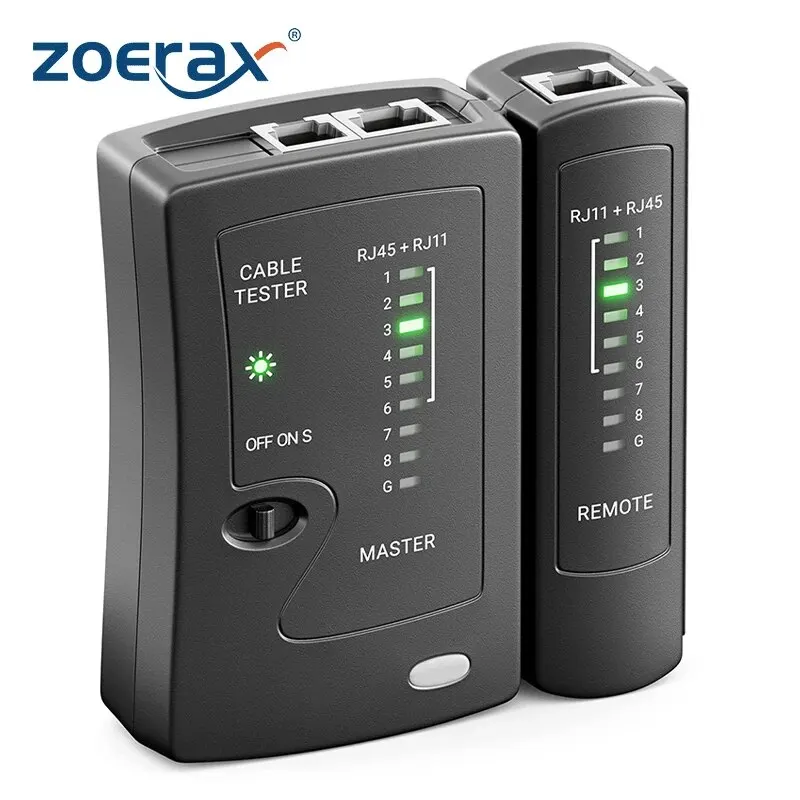 ZoeRax Netzwerk-Ethernet-Kabeltester für LAN RJ45 Cat5 Cat5e Cat6 Cat6a Cat7 UTP/geschirmtes Kabel und RJ11 RJ12 Image