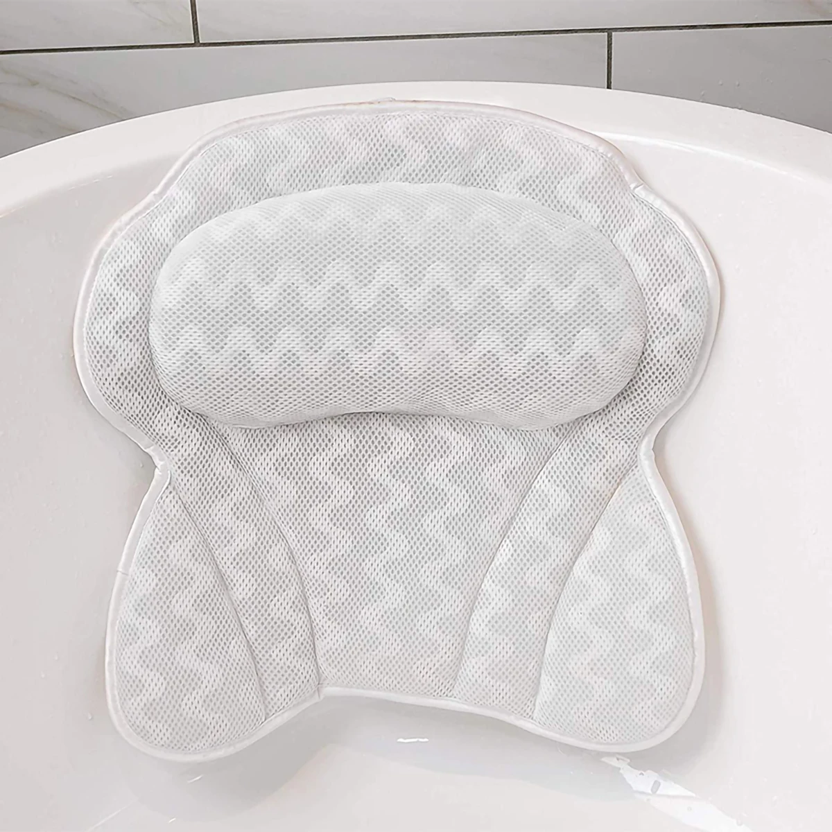 Badewannen-Saugnapfkissen, Mesh-Schmetterlings-Badekissen, geeignet für Badewanne nach der Arbeit, weicher Stoff, entspannend und bequem Image
