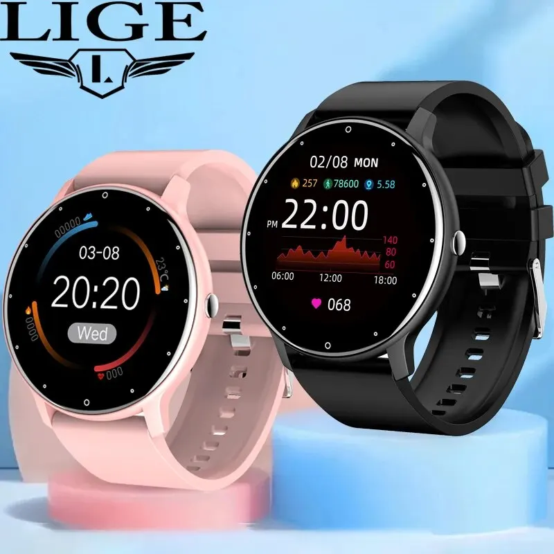 Lige Smartwatch Männer Frauen Voll-Touchscreen Sport Fitness Uhr Mann IP67 wasserdicht Bluetooth Anruf Smartwatch Männer Reloj Hombre Image