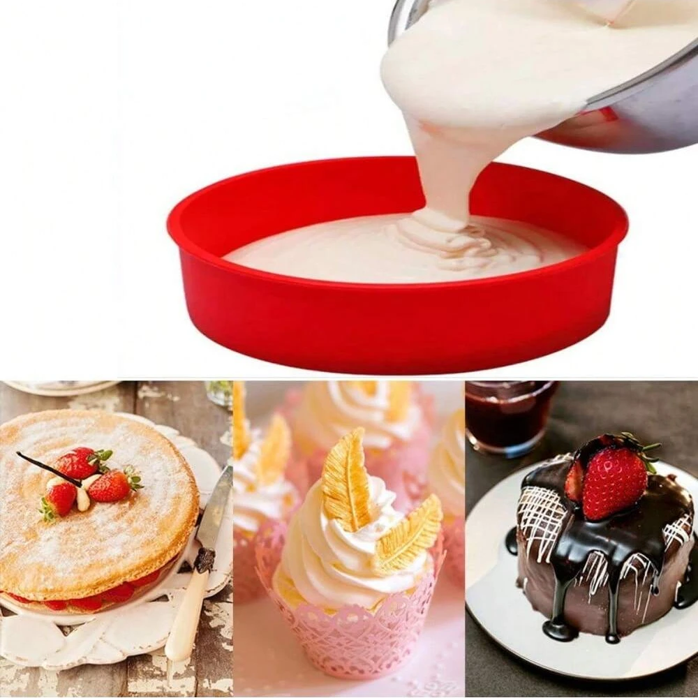 4/6/8 Zoll Silikon runde Kuchen form Antihaft-Backform für Mousse Dessert DIY Küche Back geschirr Werkzeug für Ofen Gebäck Kuchen Werkzeuge Image