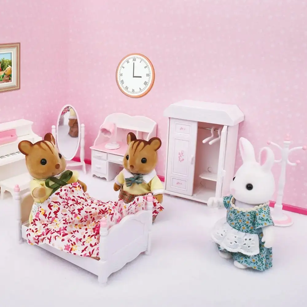 1/12 Puppenhaus Wald Familie Mikrofilm Möbel Bad Küche Esszimmer Bett Kleider schrank Modell Spielhaus Mädchen Geburtstags geschenk Image