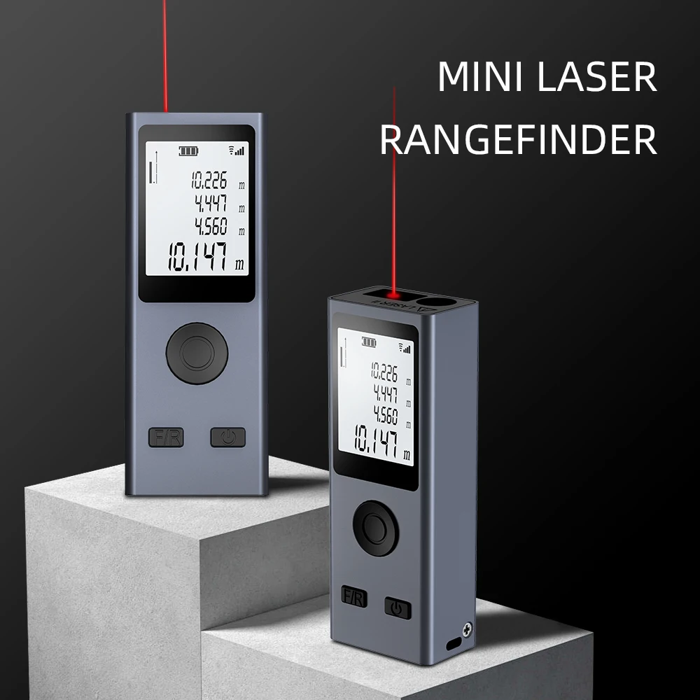 Nohawk mini laser entfernungs messer usb wiederauf lad bares tragbares handheld digitales laser bandmaß entfernungs messer test werkzeug Image