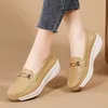 2024 neue frühling/herbst wohnungen echtes leder mokassins frau casual slip-on loafers weibliche schwarz boot schuhe große größe 41