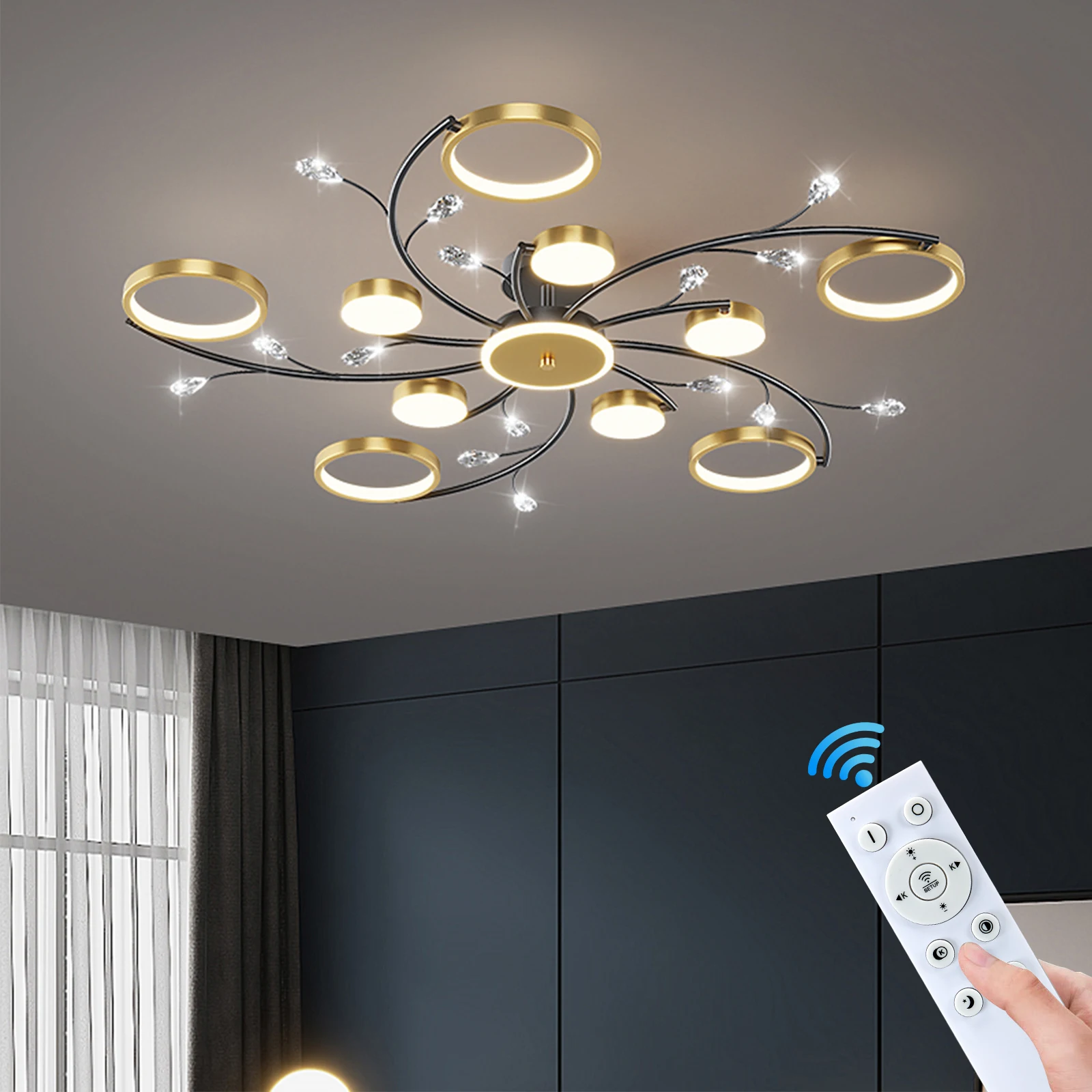 Iralan moderne Decken lampe Schlafzimmer Kronleuchter Esstisch Licht Raum lampe Haushalt LED Kronleuchter App Dimm lampe