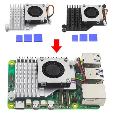 Für Himbeer Pi 5 Aktiv kühler Offizieller Lüfter kühlkörper mit einstellbarer Drehzahl Lüfter Fin Image