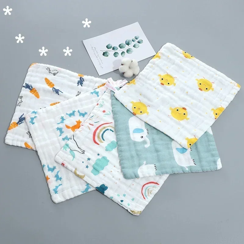 1 stücke/5 stücke Baby Handtücher 25*25 CM 6 Schichten Baumwolle Musselin Weichen Säuglings Handtuch Taschentuch Bade waschlappen Neugeborenen Baby Artikel