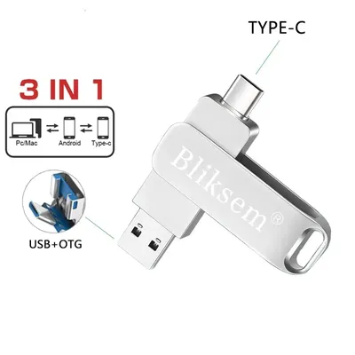 Bliksem TYPE-C Flash-Laufwerk otg 32GB 64GB Hochgeschwindigkeits-USB 2,0 für Computer-Handy 3 in1 Image
