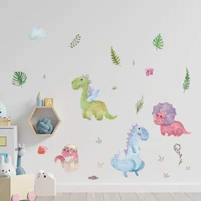 Cartoon Aquarell Dinosaurier Kinder Wanda uf kleber für Kindergarten Kindergarten Klassen zimmer Image