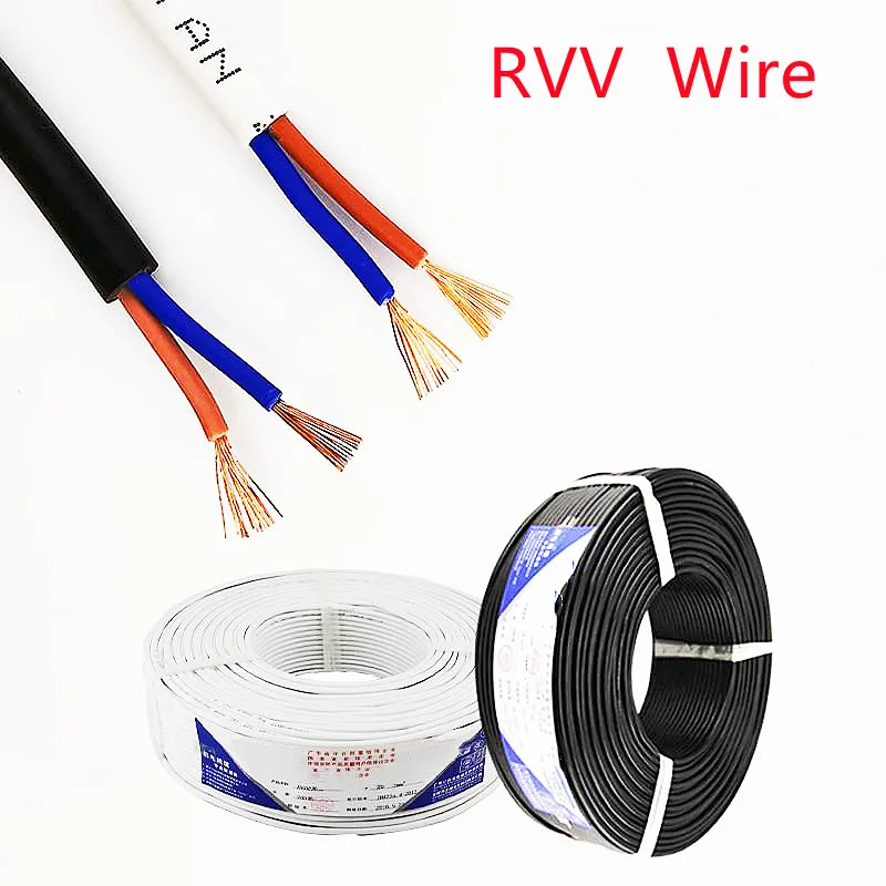 5/10 Meter 2 Pin 18awg 20awg 22awg 24awg rvv elektrisch weiß schwarz Verlängerung kabel LED-Stromkabel für einfarbigen Streifen Image