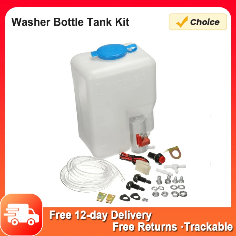Universal wasch flasche Tank Kit Pumpe 12V 1,8 l Scheiben wischer system Reservoir Waschmaschine Flaschen tank Kit für 12V Oldtimer