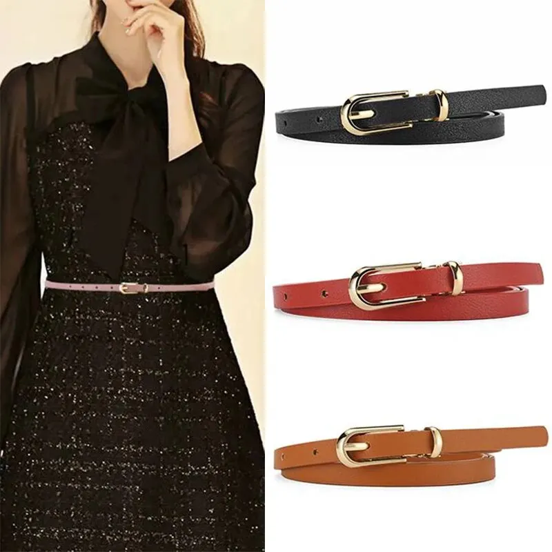 1pc Frauen Gürtel Einfache Mode Vielseitig Nadel Schnalle Gürtel Weiche Pu Leder Gürtel Mit Kleid Mantel Jeans Dünnen Gürtel frauen Bund Image
