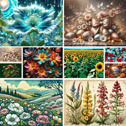 Blumen Rose Sonnenblume gedruckt Leinwand Kreuz stich DIY Stickerei Set Handarbeit Hobby Stricken handgemachte gezählte Schmuck Zahnseide