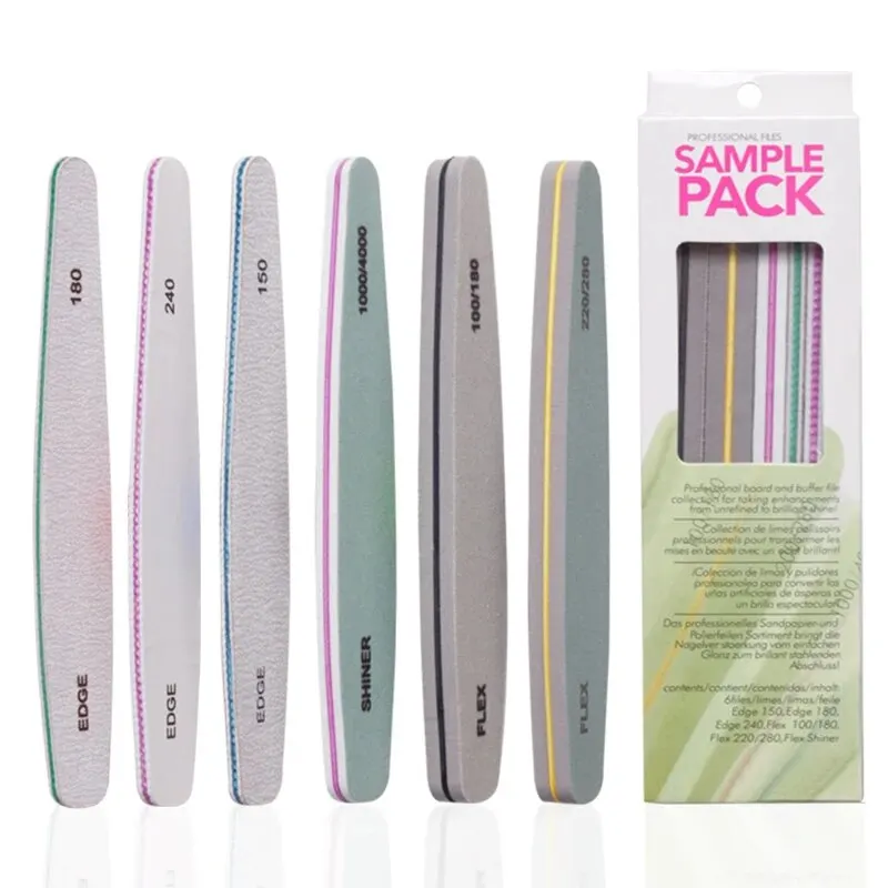 6 Teile/schachtel Nagel Dateien Puffer Set Professionelle Schwamm Polnischen Schleifen Polieren Polieren Datei Block Waschbar Nagel Pflege Maniküre Werkzeuge Image