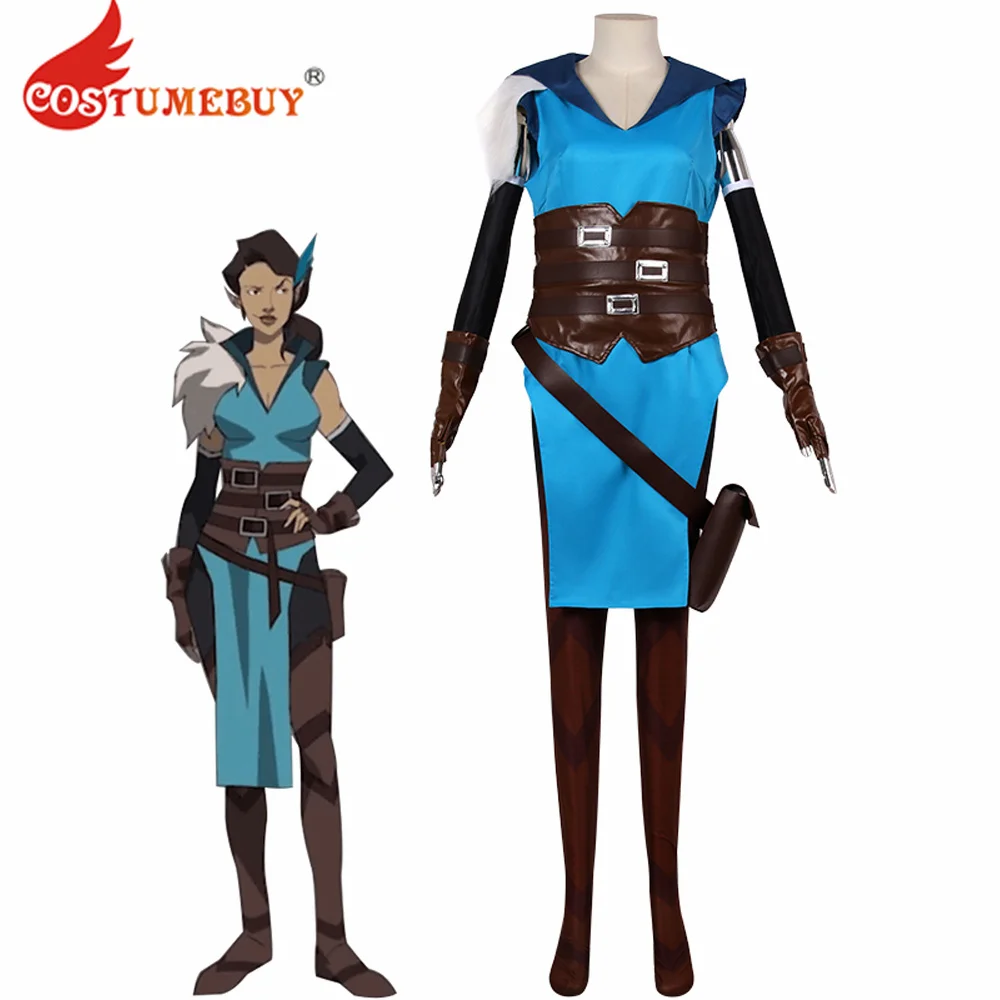 CostumeBuy The Legend Vex'ahlia Vessar Cosplay Kostüm Vex'ahlia Kleid Hosen Outfits Halloween Kostüm für Frauen Image