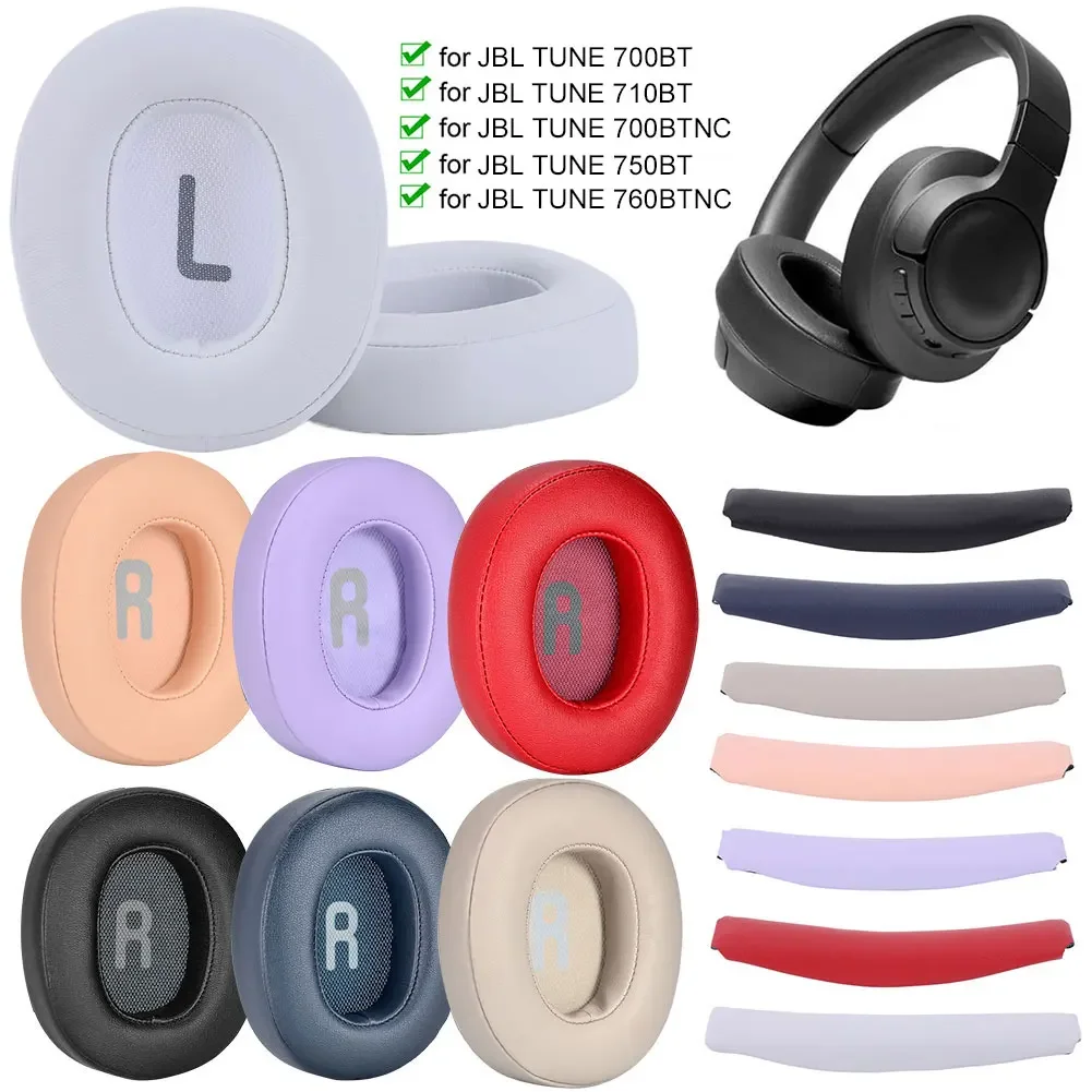 Headset Ohr kissen Memory Foam Kopfs trahl Ärmel Protein Leder Reparatur teil für jbl tune 700bt 760btnc 750bt btnc Image