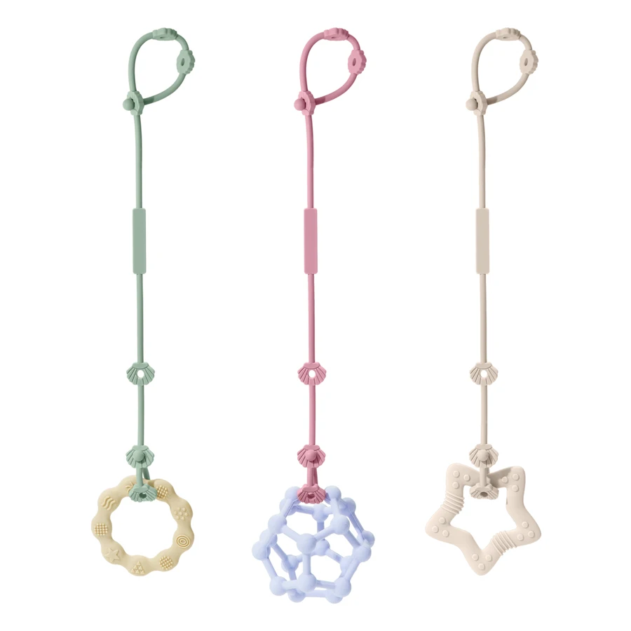 Farbe Kinder Silikon Schnuller Clips Schnuller Kette Halter Neugeborenen Schnuller Ketten Nippel Halter Zahnen Spielzeug Hochstuhl Zubehör Image