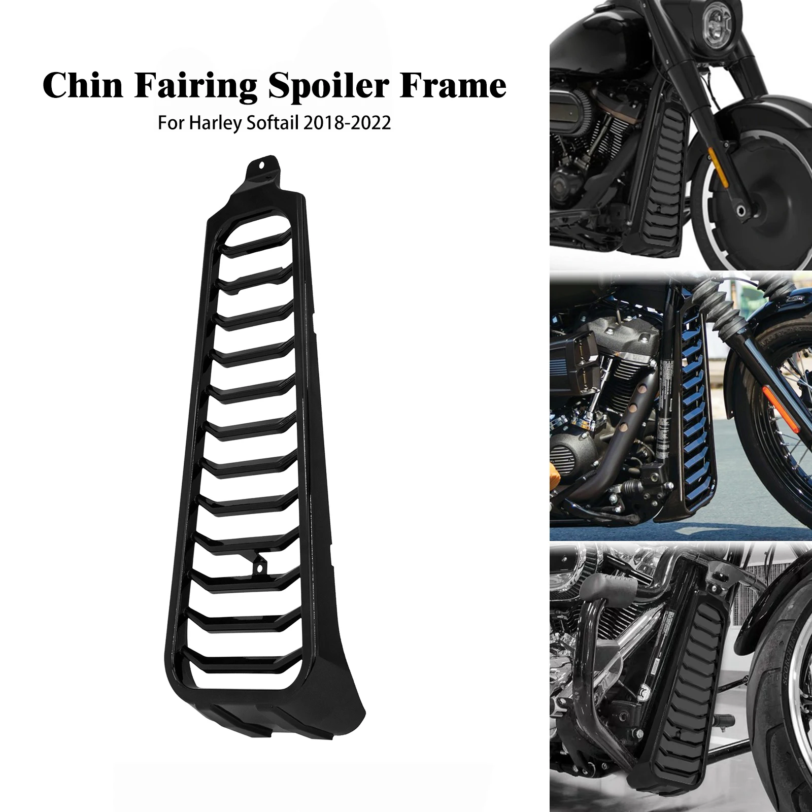 Motorrad schwarz vorne unten Kühler Kinn Verkleidung Spoiler Rahmen abdeckung für Harley Softail Street Bob Fat Bob Breakout 2014-2018