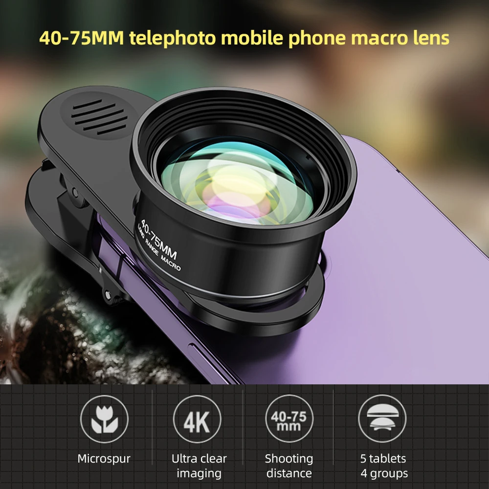 10x Universal Smartphone Makro Objektiv 4k Ultra Phone Kamera Objektiv Telefon Clip für Android Smartphone iPhone 15/14/13/12 max/xr/x/8