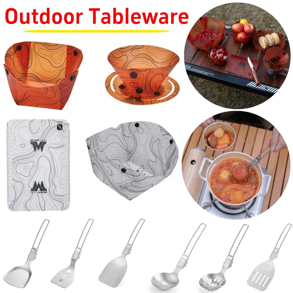 Spatel Schaufel Schöpf löffel Geschirr Edelstahl Kochute nsilien faltbare leichte Geschirr Wandern Bush craft Gadgets