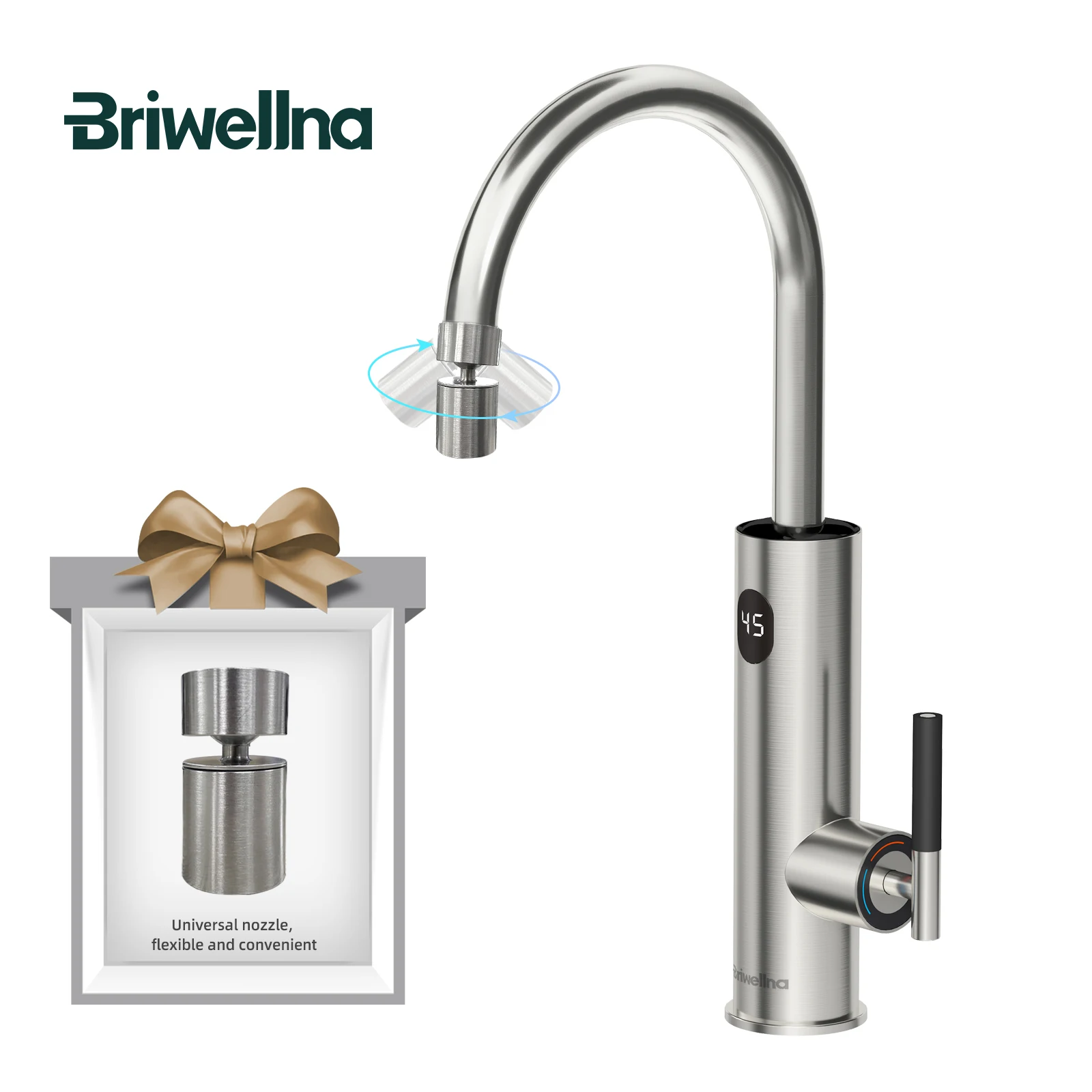 briwellna edelstahl elektrischer wasserhahn,