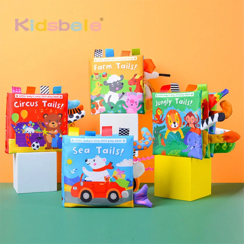 Baby Weiche Spielzeug Interaktive Frühen Lernen Bildungs Sensorischen Baby Spielzeug Für Kleinkind Cartoon Tier Schwänze Buch Urlaub Geschenke