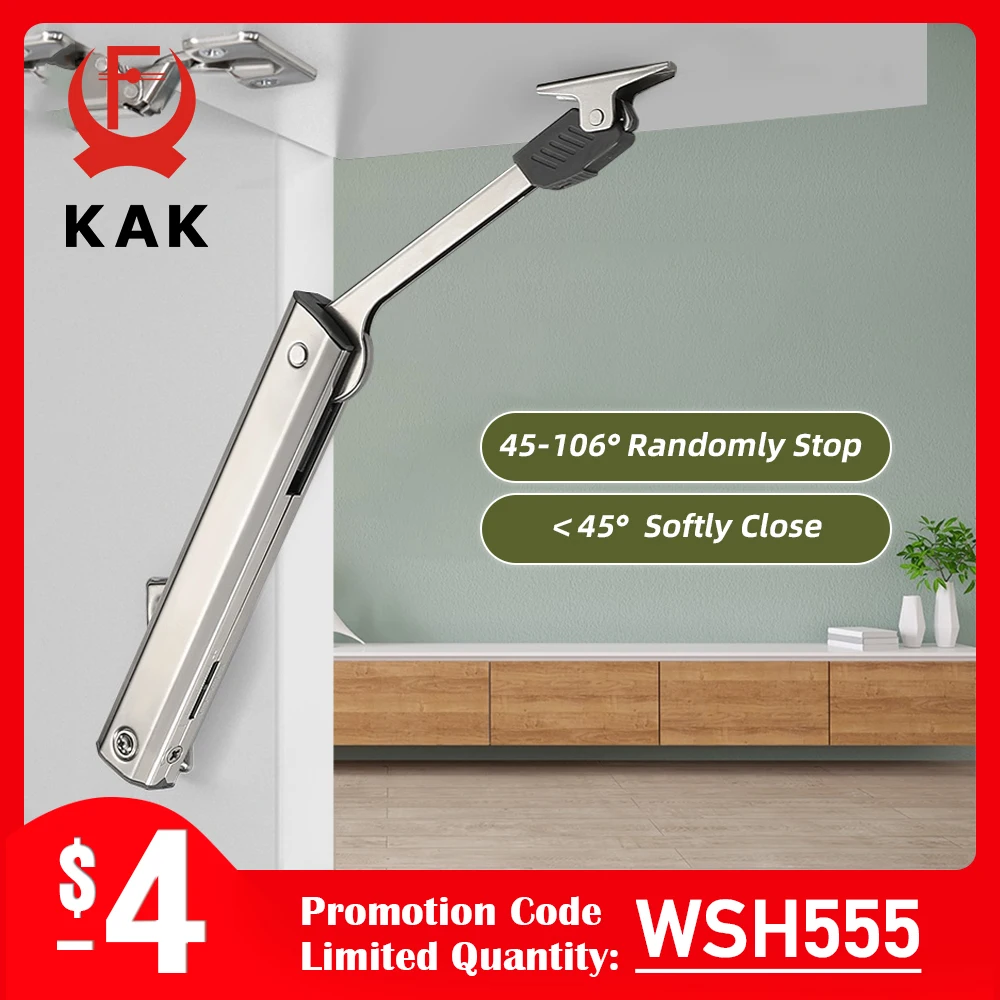 KAK Soft-Closing-Scharniere für Küchenschränke, zufällig stoppen, Möbelscharniere, Wohnmobil, Wohnmobil, Wohnmobil, Auto, hydraulische Türunterstützung, Hardware