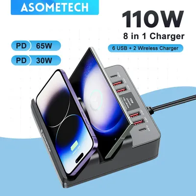 110 W USB C Schnellladegerät QC3.0 PD PPS Typ C Schnellladestation Schnellladegerät für IPhone 13/14 Pro Max IPad HuaWei