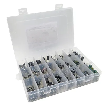 500 Teile/los 0,1 UF-1000 UF 24 Werte Aluminium-elektrolytkondensatoren 16-50 V mix elektrolytkondensator Assorted kit und aufbewahrungsbox Image