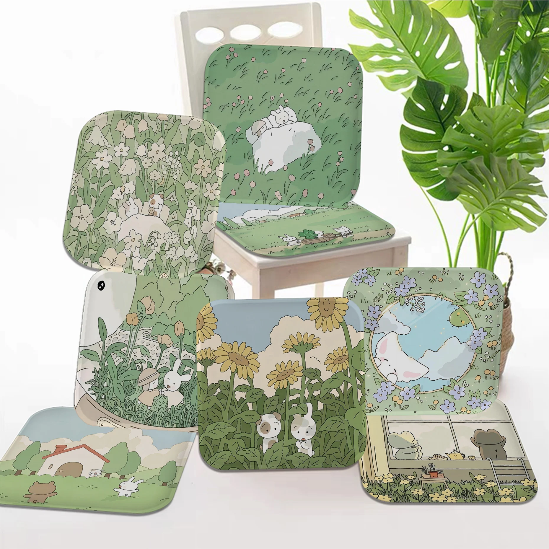 Grüne Pflanze Krawatte Seil Stuhl Matte Soft Pad Sitzkissen für Esszimmer Terrasse Home Office Indoor Outdoor Garten Hocker Sitz matte