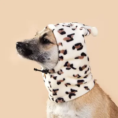 Hund beruhigende Ohren schützer Halstuch Halsband warme Haustier Hals Gamasche Leoparden muster Image