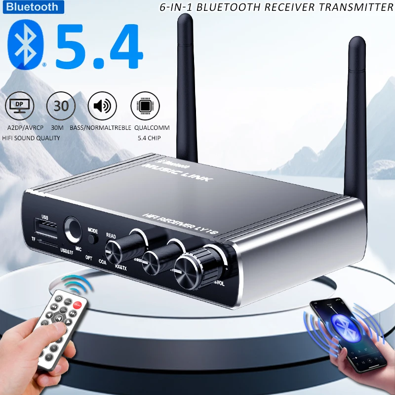 HIFI verlustfreier Bluetooth-Empfänger Bluetooth-Adapter mit großer Reichweite 5.4 Adapter Audio Wireless USB Bluetooth-Empfänger Fernbedienung Image