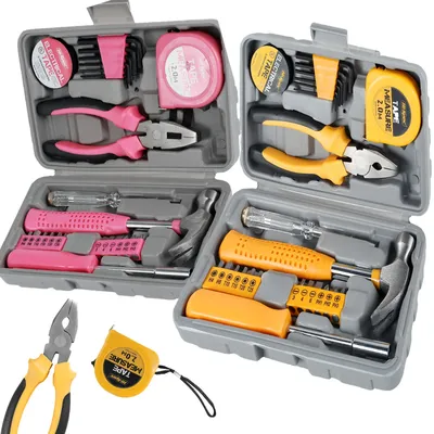 Haushalts-Reparatur-Werkzeug-Set, Mehrzweck-Handwerkzeug-Set für zu Hause, mit Aufbewahrungskoffer, langlebiges Ratschenschlüssel-Set für Hammer und Inbusschlüssel
