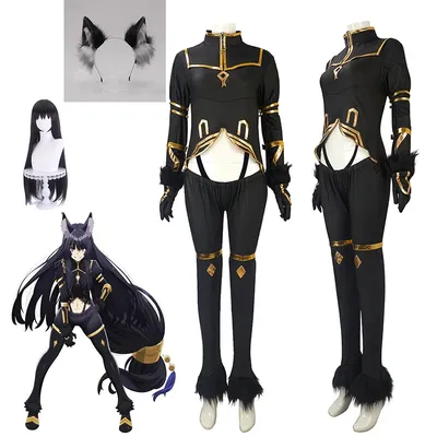 Anime Die Eminenz Im Schatten Delta Cosplay Kostüm Perücke Sara Schatten Garten Schwarze Uniform Ohr Schwanz Halloween Party Frauen Rolle Spielen Image