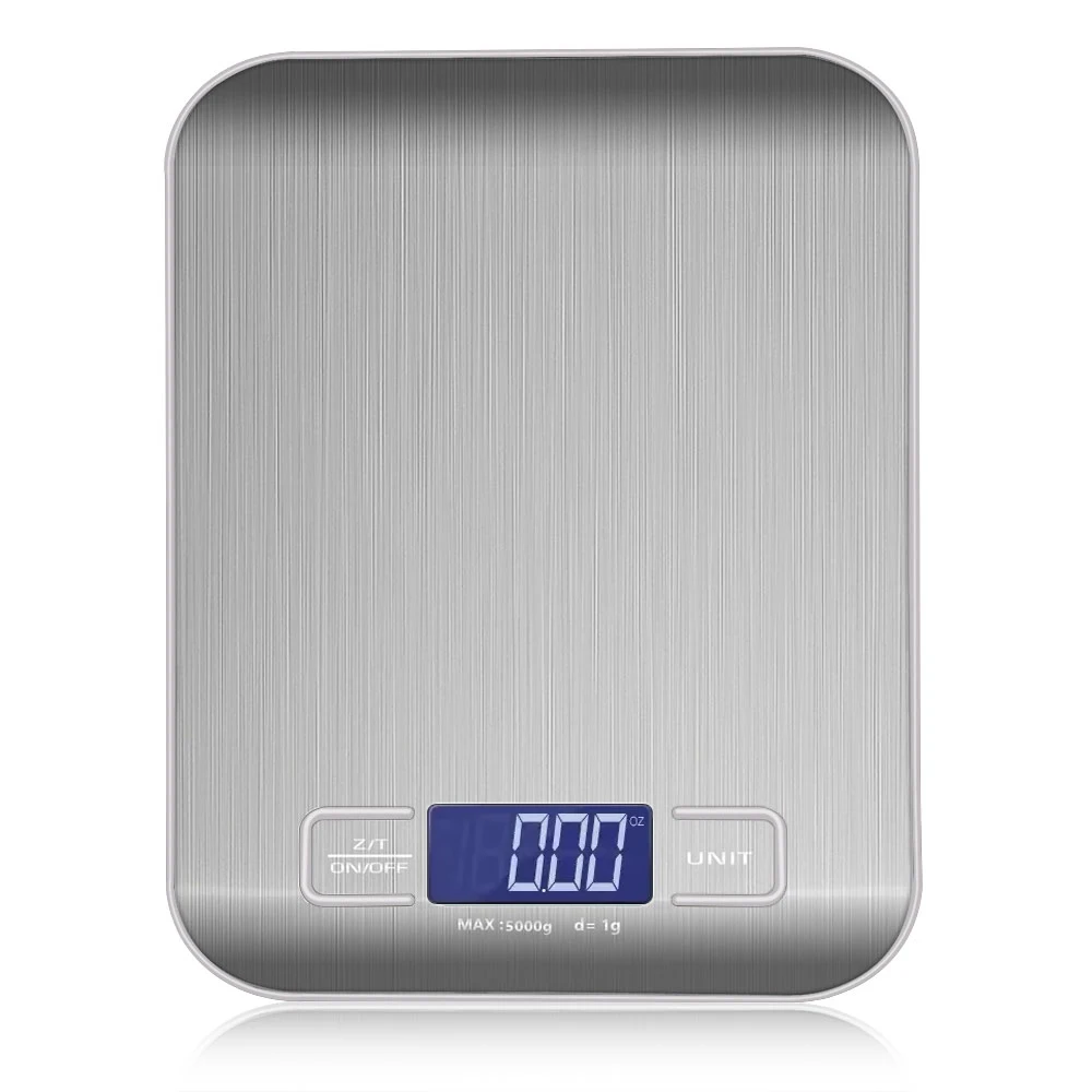 5 kg/10 kg 1 g Tragbare Küchenwaage Kaffee Elektronische Waage Edelstahloberfläche LCD Hintergrundbeleuchtung Küche Lebensmittelwaage Wiegewerkzeug