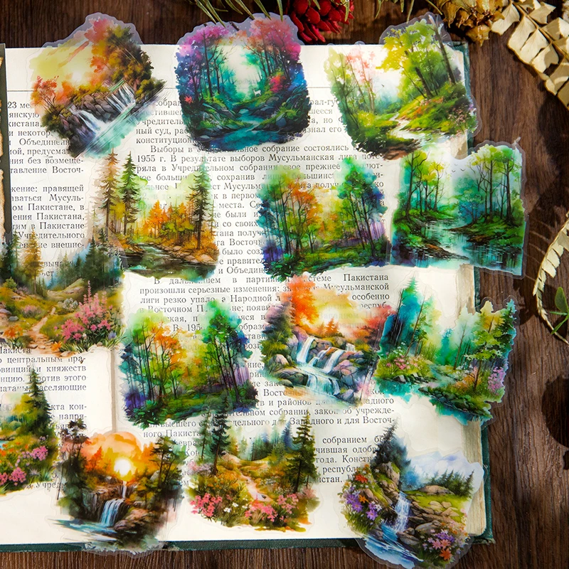 6 Stile 30 stücke Dämmerung Wald Serie Aufkleber dekorative DIY Tagebuch Album Scrap booking Material Junk Journal liefert Image