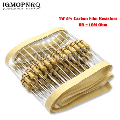 20PCS 1W Carbon Film Widerstände 5% 1R-10M 1K 10K 4K7 20K 100K 200K 560K 1M 3M3 Ohm 10R 100R 220R 330R 500R Farbe Ring Widerstand Image